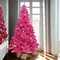 7 ft Pink Canadian Pine Christmas Tree with Hinged Branches and Metal Stand